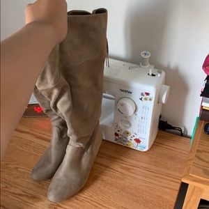 Tan Knee High Heeled Boots